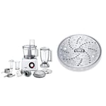 Bosch MultiTalent 8 – Robot de cuisine polyvalent avec plus de 50 fonctions – 1000W – 3,9 L –Blanc & Disque à râper épais inox Accessoire pour râpeur/éminceur des robots culinaires séries MUM4 et MUM5