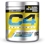 C4 Original Pre Workout Powder, Bubblegum, 60 portions | Boisson énergétique en poudre sans sucre avec 150mg de caféine, 1500mg de créatine monohydrate, 1600mg de bêta-alanine.