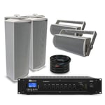 100V Column Wall Speaker System for PA Background Music in Pubs Restaurants (x4)