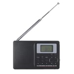Mini Radio, CS106 High Sensitivity Radio, Full Band FM/AM/SW/MW/LW/TV Receiver, with Digital Clock Earphone Good Gift for Parents