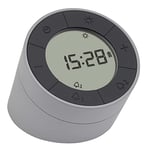 TFA Dostmann Réveil numérique et veilleuse Time & Light, 60.2029.10, 2 Heures de réveil, Rechargeable par USB, éclairage de l'écran, Gris