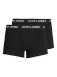 JACK & JONES Men's JACJON Trunks 2 Pack NOOS Boxer Shorts, Black/Detail:Black, S