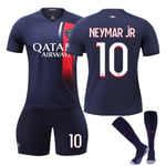 Paris fotbollströja Set Barn Ungdom Vuxen Mbappe/Messi/Neymar T-shirt tröja No. 10 Z No. 10 28(150-160cm)