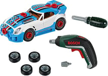 Theo Klein 8630 Kit de tuning automobile Bosch | Voiture démontable avec accessoires | Avec une visseuse|dévisseuse à piles | Dimensions de l'emballage : 30 cm x 6,5 cm x 25 cm | Jouet pour enfants à partir de 3 ans