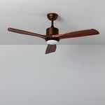 Efectoled - Ventilateur de plafond silencieux Forest Marron 132cm Moteur dc Sans lumière Télécommande Non