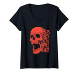 Womens Hell is Empty And All The Devils Are Here Shakespeare Skull V-Neck T-Shirt