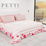 PETTI Artigiani Italiani - Couvre-lit Printemps-été 1 carré et Demi Romantique Design 01 100% Microfibre hypoallergénique 100% fabriqué en Italie