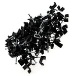 merriway BH04444 (100-Piece) Twin Shotgun Black Cable Clips for WF65/CT63 Coaxial Phone, Ethernet and Internet Satellite Television Cable, 10 mm - Pack of 100