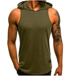 Mens Tank Tops Gym with Hood Pocket Stringer Gym Hoodie Workout Sleeveless Bodybuilding Muscle Shirt