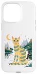 Coque pour iPhone 15 Pro Max Chat mignon Art Midnight Illustration Simple Art