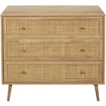 Commode En Bois 3 Tiroirs 'bali' 90cm Naturel