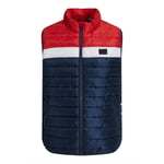 Jack & Jones Mens Gilet Bodywarmer - Navy/Red - Size Large