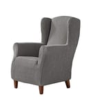 Estoralis Betina Housse de Fauteuil à Oreilles élastique, Tissu, Gris Perle