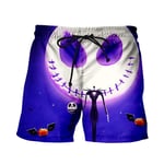 GUATANGT Men'S Beach Shorts,Summer Halloween Skull 3D Printing Quick Drying Water Sport Pants Purple Man Novelty Sexy Swimwear Trunks For Jogger Surfing Fitness Yoga Gym Pants Bottoms,Xxl