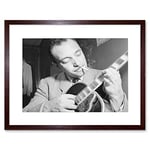 Wee Blue Coo Music Vintage Photo Legend Guitar Player Django Reinhardt Framed Wall Art Print