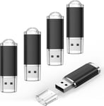 1 Go Cle USB 5 Pièce Mémoire Sticks - Petit Mini Clé USB 1Go Stockage - Noir USB 2.0 Flash Drive