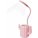 Lampe de Bureau Enfant, Lampe de Bureau LED Tactile Dimmable Lampe Chevet Lecture Chargeable Desk Lamp Sans Fil Porte Stylo GrooFoo (Rose)