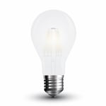 6W Glödlampa E27 - A60, Frostad, Koltråd, 6400K - Kulör : Kall