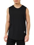 Calvin Klein Jeans Men Tank Top Monologo Badge Cotton, Black (Ck Black), XXS