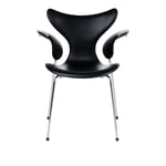 Fritz Hansen - 3208 Liljan Karmstol, Tyg, Tonus 613 - Matstolar - designer_arne_jacobsen - Brun - Metall/Trä