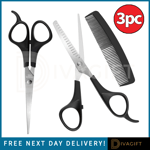 HAIRDRESSING SET SCISSORS & COMB SALON BARBERS MEN WOMEN CUT 3PC HAIR STYLING