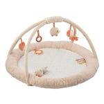 Nattou Tapis d'éveil avec Arche de jeu et différentes Activités, Hérisson Zoë et chat Lana, en coton et polyester, env. 90 cm, Mila, Zoë et Lana, Beige