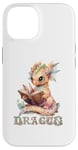 Coque pour iPhone 14 Bébé dragon mignon à lire | Fantasy | Jeu de rôle | Dragon