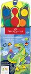 FABER-CASTELL 125013 - Encrier à eau Connector Dino Edition avec 12 couleurs incl. tube Glow in the dark