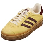 adidas Gazelle Bold Womens Yellow Maroon Fashion Trainers - 5 UK