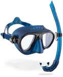 Mask And Snorkel Set, CRESSI Calibro Mask & Corsica Snorkel Blue, Scuba