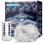 ARKOCHIC 30M Guirlande Lumineuse Rideau Noël Extérieur, 1200LED Intérieur Guirlande Lumineuse Fenetre 8 Modes Étanche Décoration Noel pour Maison Mariage Balcon Chambre Jardin Fête, Blanc Froid lights