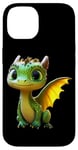 Coque pour iPhone 14 Dragon Petit Bébé Vert Dragon Doux Dragons