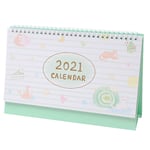 BJHSYNDR Calendrier de Bureau 26 * 16Cm Vert Rose 2021 Calendrier de Bureau Dessin animé Mignon Tableau calendriers Calendrier planificateur