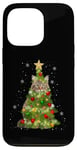 Coque pour iPhone 13 Pro Cat Maine Coon Sapin de Noël pour les amoureux des chats