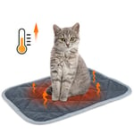 Nobleza Self Heating Pet Pad, Thermal Dog Cat Blanket Machine Washable Reusable, Safe Self Heated Soft Pet Blankets, Non-Slip Warm Puppy Rabbit Mat, Size S 40x50cm Grey