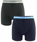 Beverly Hills Polo Club Mens 2-Pack Boxer Shorts - Black Cotton - Size Small