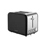 Concept TE2052 Stainless Steel Toaster with Wide Slot 36 mm 2 Cooking Compartments Electronic Timer 950 W Matt Black