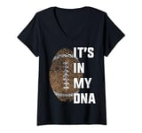 Womens It's In My DNA Vintage American Football Supporter Funny V-Neck T-Shirt
