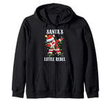 Christmas Costume SANTA'S LITTLE REBEL Funny Children Zip Hoodie