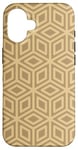 Coque pour iPhone 16 Beige Brown Tones Hexagons Intersecting Squares Pattern