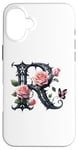 Coque pour iPhone 16 Plus Letter R Initial Floral Monogram Rose Pink Flower Butterfly