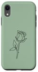 Coque pour iPhone XR Rose noire abstraite dessin minimaliste Line Art