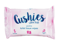 GEM Cushies Sensitive Toilet Tissue Wipes Flushable Fragrance Free Soft & Strong