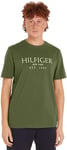 Tommy Hilfiger Men’s Short Sleeve Cotton T-Shirt, Green (Battle Green), XL