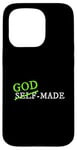 Coque pour iPhone 15 Pro Graphique vert vieilli fabriqué par Dieu vert