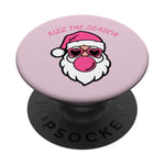 Christmas Santa Pink Rizz The Season Pink Gum PopSockets Adhesive PopGrip