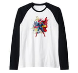 Superman Outrageous Strength Man Of Steel Raglan Baseball Tee