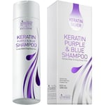 Vitamins Shampoing Violet Soin Cheveux Keratine - Shampooing sans Sulfate - Shampoing Hydratant pro Coloration Cheveux Blond Argent Gris Cheveux Secs et Abimés