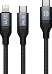 Nillkin Kabel Nillkin Data Cable Dualpower 2W1 Usb-C Pd 3.0 100W, Lightning Pd 27W Black