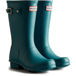 Hunter Childrens Unisex Original Wellingtons - Teal Rubber - Size UK 9 Kids